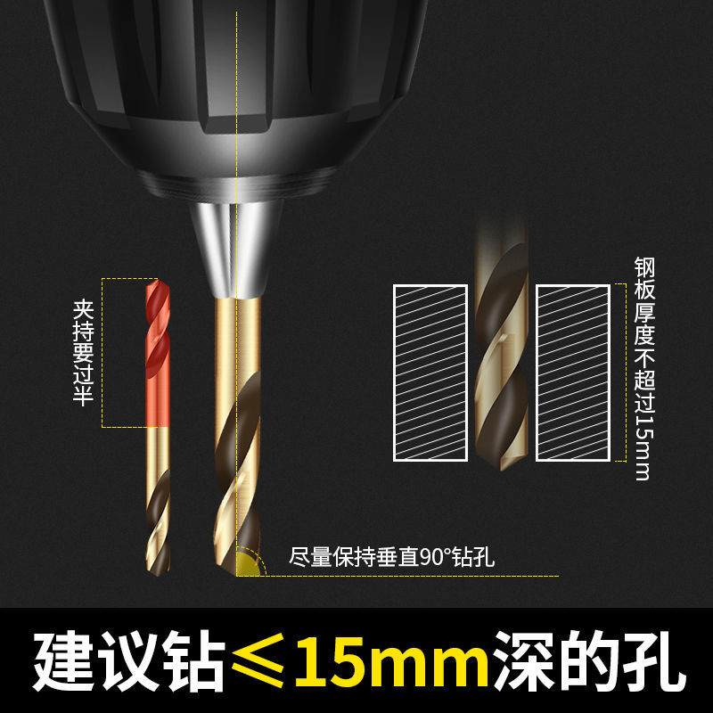 德国进口双头含钴不锈钢麻花钻头电钻合金转头金属木材打孔钻孔钻