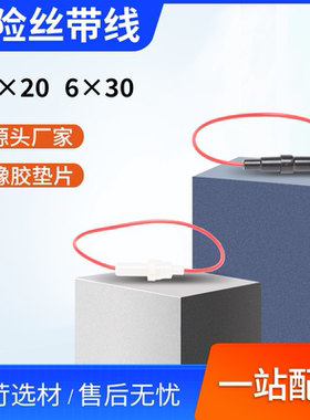 保险丝座5x20带线10A黑色6*30保险熔断器玻璃管套塑料黑色长25MM