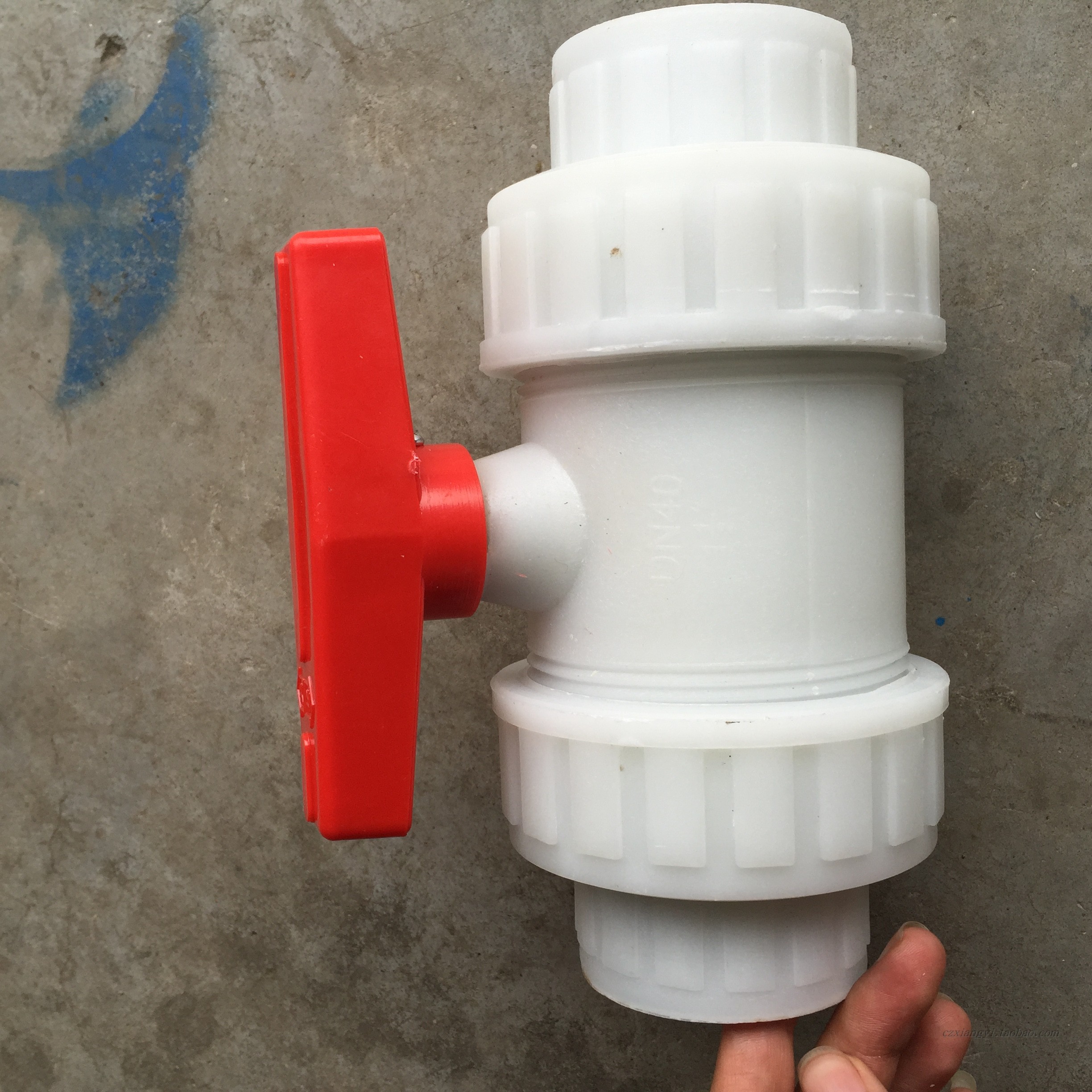 金太阳白色PP塑料焊接球阀化工管道双活接阀门RPP承插球阀DN32促