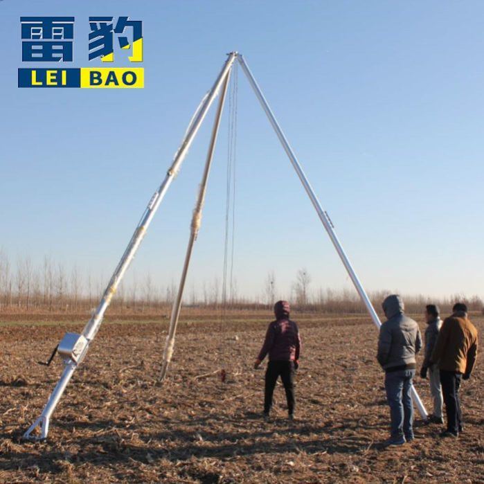 三角扒杆拔机立人字抱起