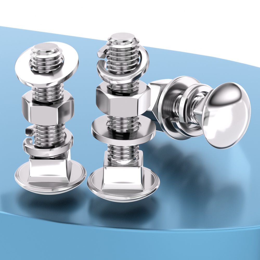 不锈钢马车螺栓丝母平弹