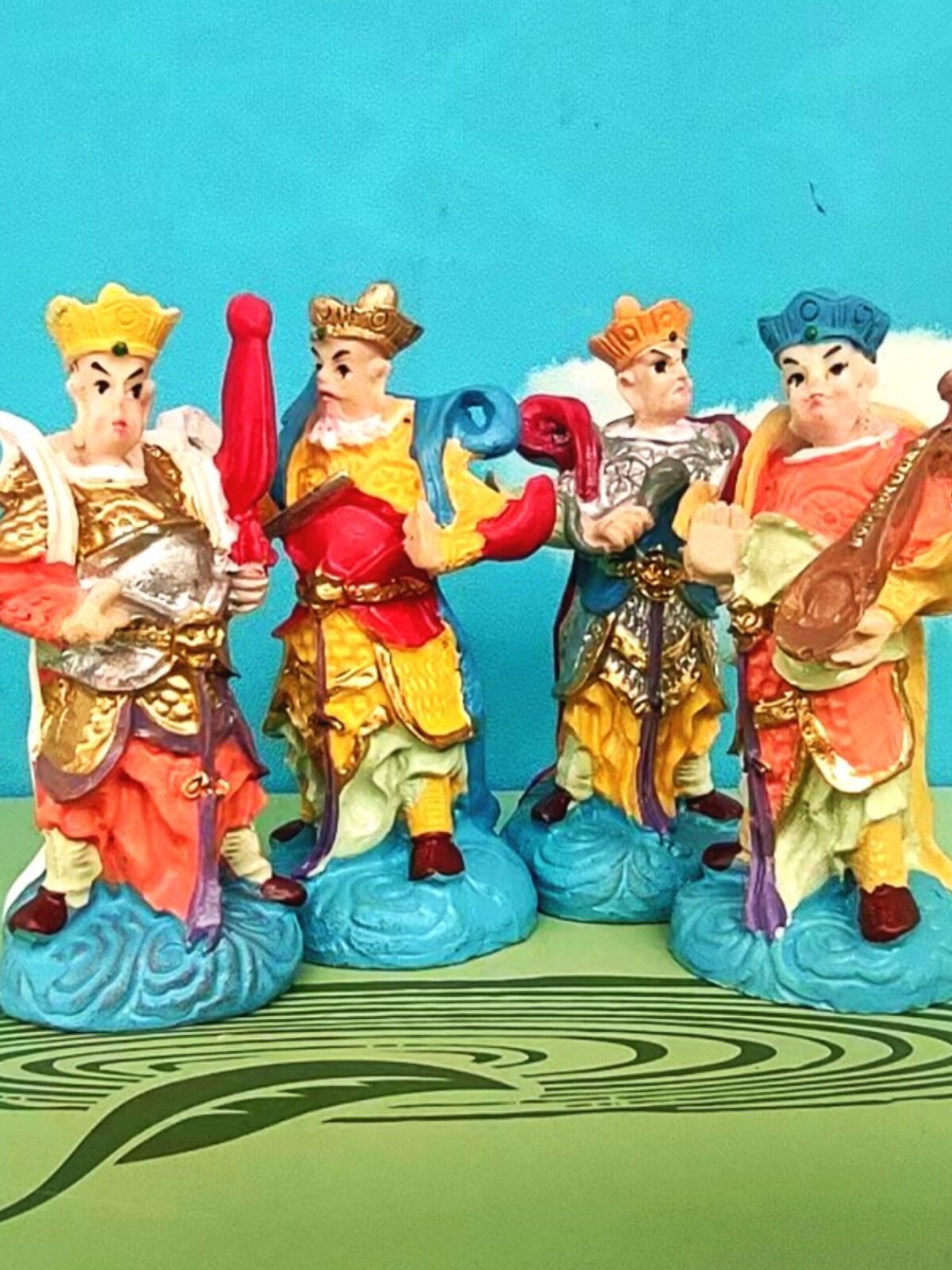 四大天王摆件神话西游记封神榜人物模型车内装饰鱼缸布景盆景配件