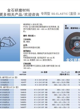 德国马圈PFERD树脂砂轮切割片钢材铸铁专用型两相电切片 原装进口