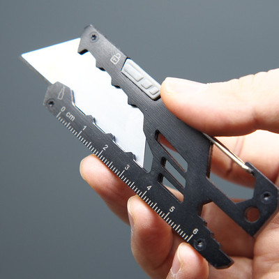 黑色不锈钢全金属刀架高碳钢裁纸小型墙纸全钢小号小刀拆快递刀具