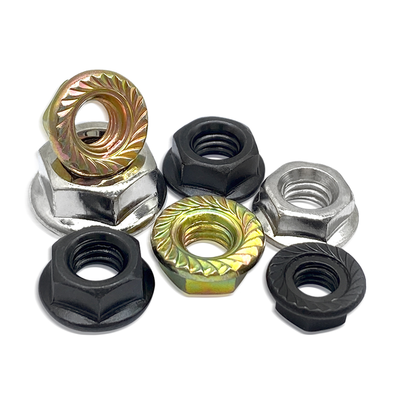 镀镍六角法兰螺母帽花齿