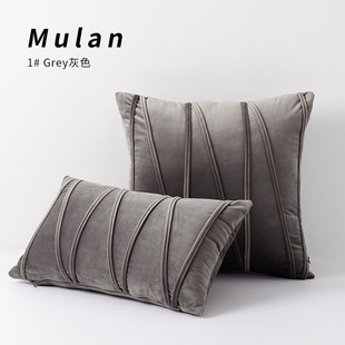 北欧天鹅绒条纹压条抱枕套压绳绑带欧式沙发抱枕 cushion pillow