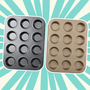 12 Cups Cupcake Baking Tray Muffin Cake Round Mold Tools