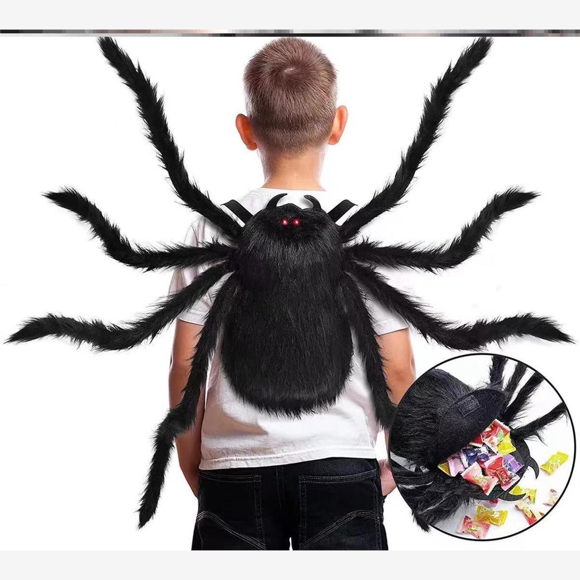 万圣节背包大蜘蛛背带糖果口袋彩色蜘蛛翅膀道具装扮聚会搞怪装饰