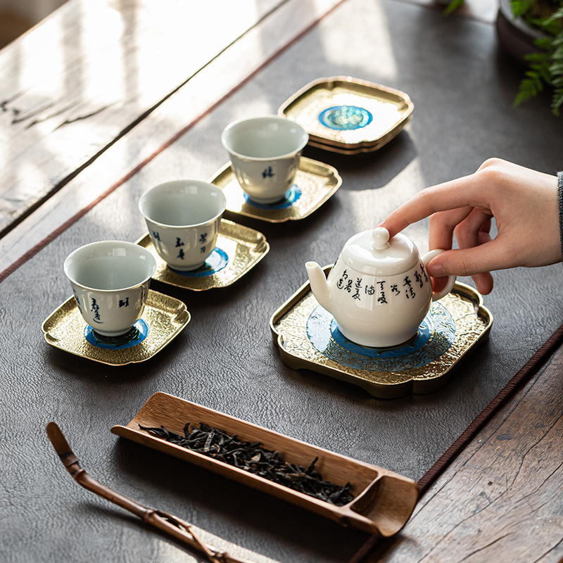 墨匠创意复古珐琅彩杯垫