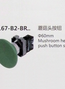 KNDELE/科耐达 LA167-B2-BR31 蘑菇头按钮 冲床按钮绿色 孔径22MM