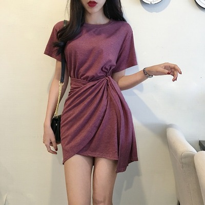 sual top dress asymmetrical Korean dress