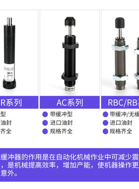 油压液压缓冲器AC0806稳速器1412气缸阻尼器1210机械手减震器2025