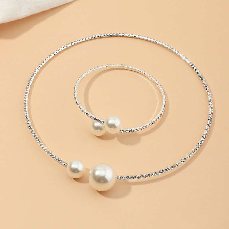 锁骨链2021年新款网红个性夏季时尚水钻珍珠项链女手镯necklaces
