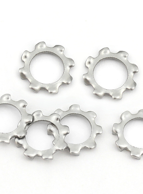 304不锈钢外齿垫圈DIN6797A防松止动垫圈锁紧垫片外多齿介子
