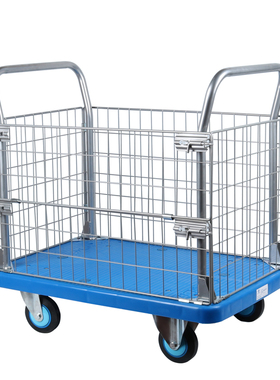 兢木平板网架车塑料护栏周转筐推货工具车静音PLA300Y-AMI推荐