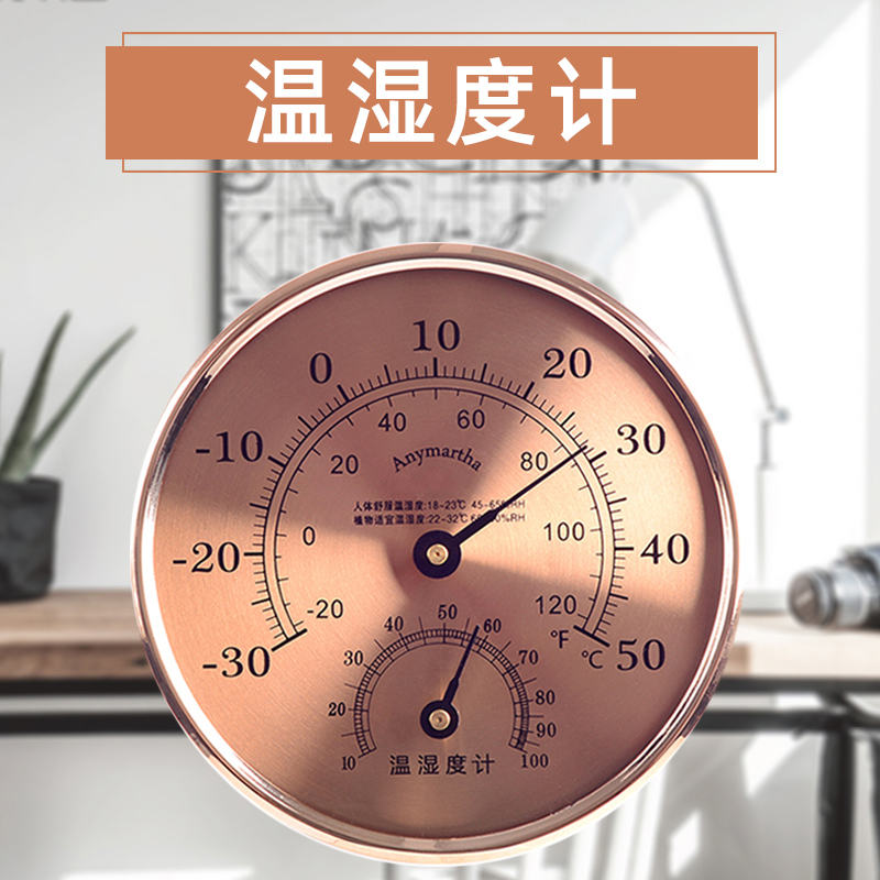 室内温度计家用办公室室温计 机械指针式高精度温湿度计 台式挂式