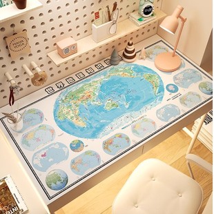 世界地图写字台学习桌垫环保儿童学生桌面垫硅胶皮革书桌台布护眼