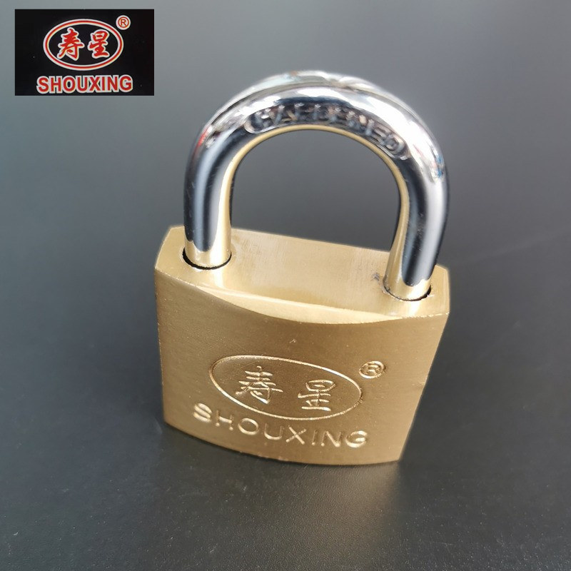 寿星直开铁挂锁仿铜箱包