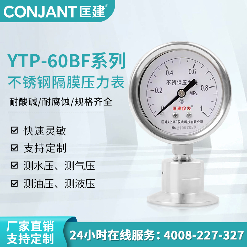 不锈钢隔膜压力表耐震卫