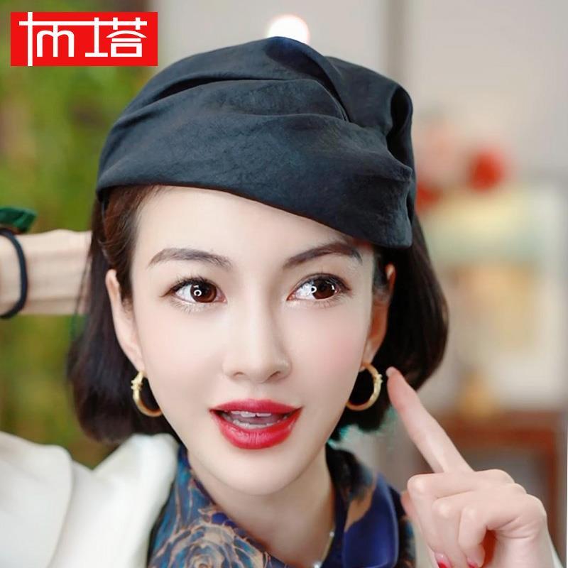 香云纱女士半帽遮白发真