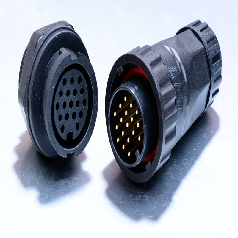 LLT利路通M22-18芯后装母针面板快卡式控制器防水连接器户外ip67