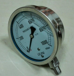 订货 pressure gauge -25mbar~+1000mbar不锈钢耐震压力表