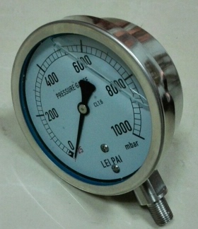 订货 pressure gauge -25mbar~+1000mbar不锈钢耐震压力表