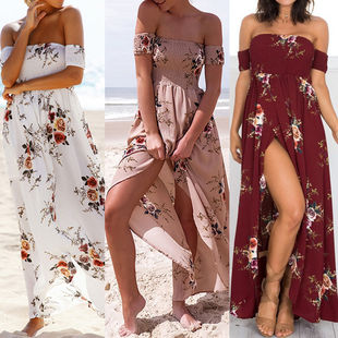 Beach Long Dress Women Summer fashion Strapless dressses
