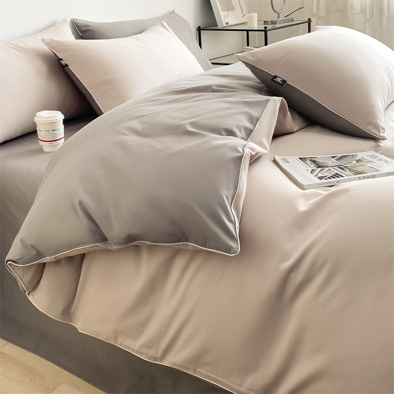 ins风床上四件套100全棉纯棉被套床单轻奢床品宿舍被罩三件套床笠