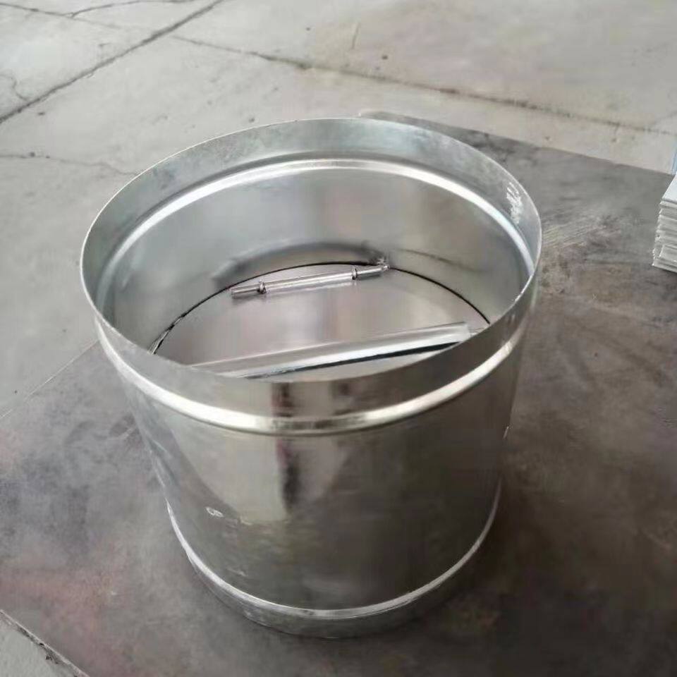 圆阀风管止回阀白铁皮厨房排烟管道单向止逆风阀带法兰镀锌阀
