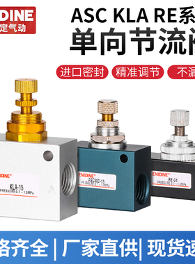 ASC100单向节流阀一进一出RE01/02/03/04 KLA-32可调速流量控制阀