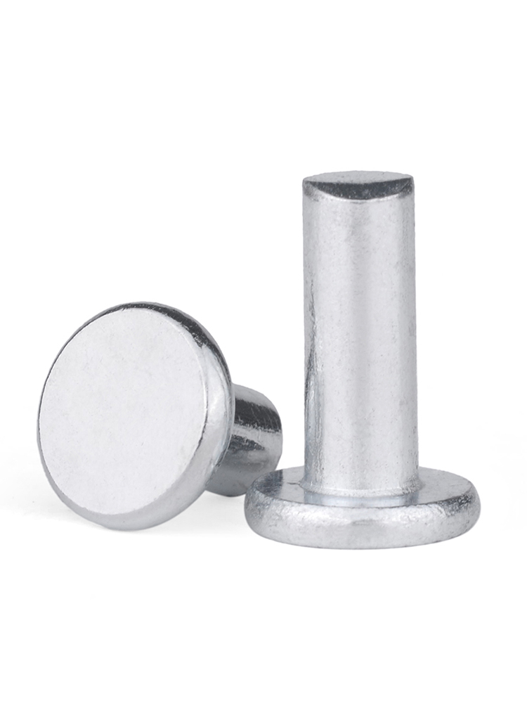 铁镀锌平头实心铆钉敲击