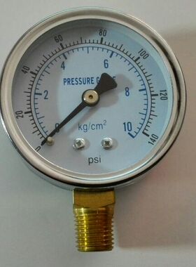 黑色喷漆外壳压力表 直径60㎜ 压力0-10kg 0-140psi 铜螺纹ZG1/4