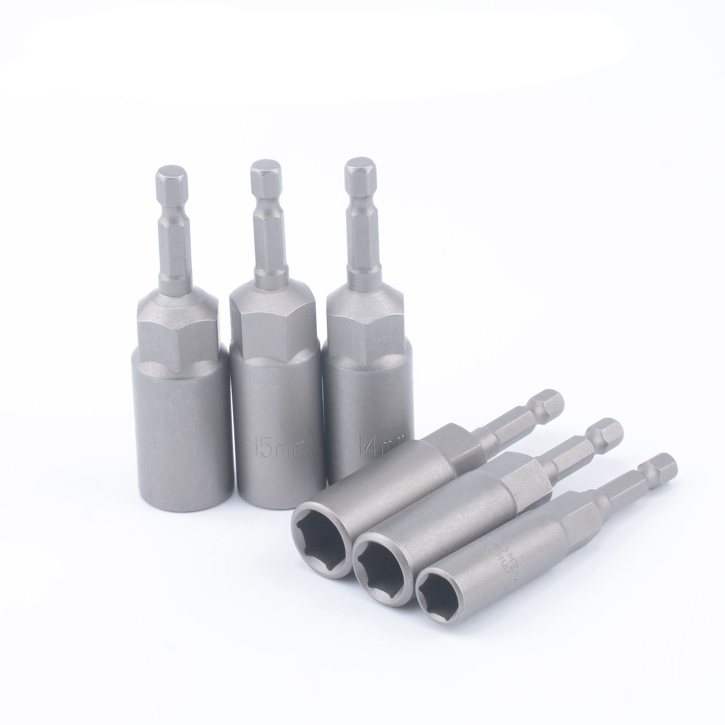 1/4加深风批套筒 80mm加长电批电钻套筒批头 6.35风批套头H6-19mm