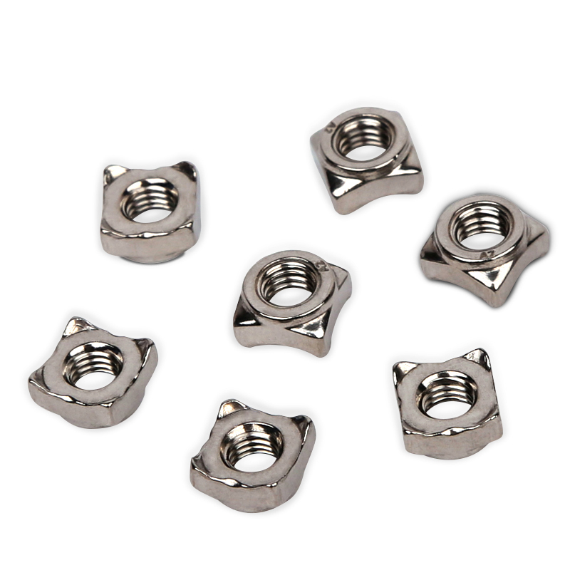 304不锈钢GB13680四方焊接螺母DIN928四角点焊螺帽M4M5M6M8M10