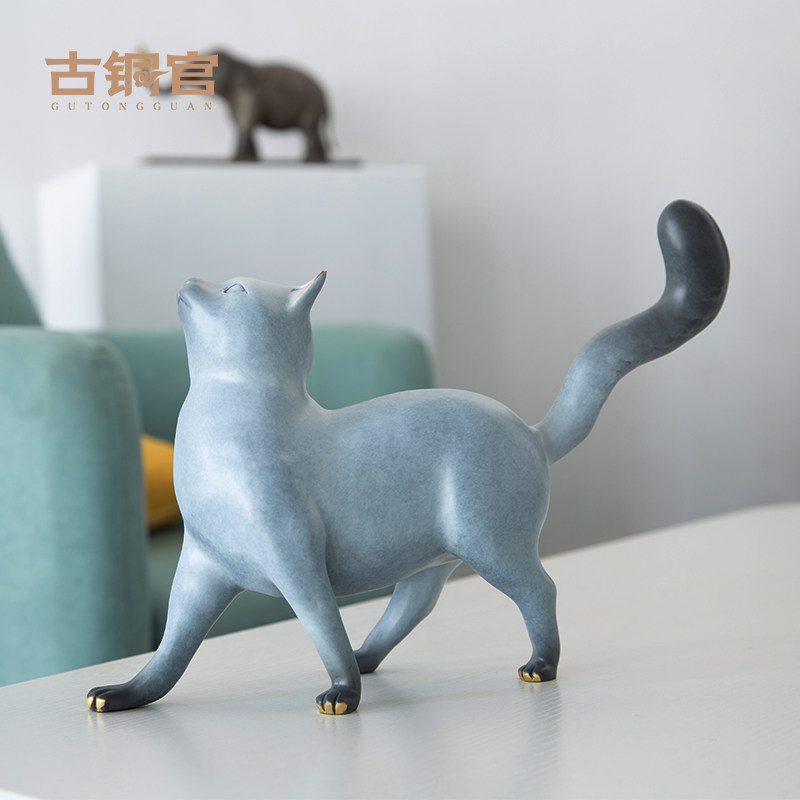 古铜官猫摆件萌可爱仿真