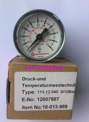 原装诺冠压力表NORGREN诺冠压力表G1/8 18-013-989 18-013-013