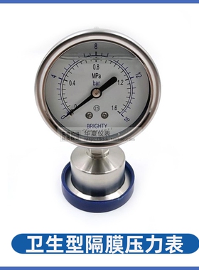 BLD北京布莱迪 YTP/PTHN-063/098-F6卫生型快装式隔膜耐震压力表