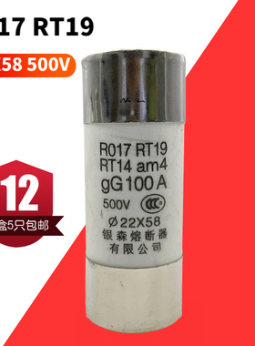 银森22X58陶瓷保险丝管熔断器RO17 RT19熔断丝R017  63  100 125A
