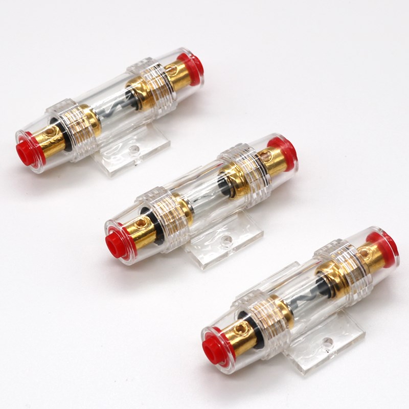 汽车音响电源线保险座车载功放低音炮改装纯铜保险胆车用保险丝管