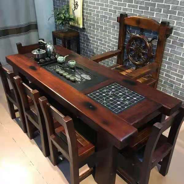 老船木茶桌椅组合沉禅意