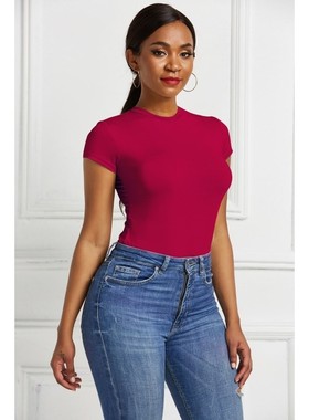 2020 summer tops women bodysuits undershirts 短袖连体打底衣