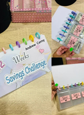 PVC 100 envelopes Savings Binder 52 Weeks Savings Challenge
