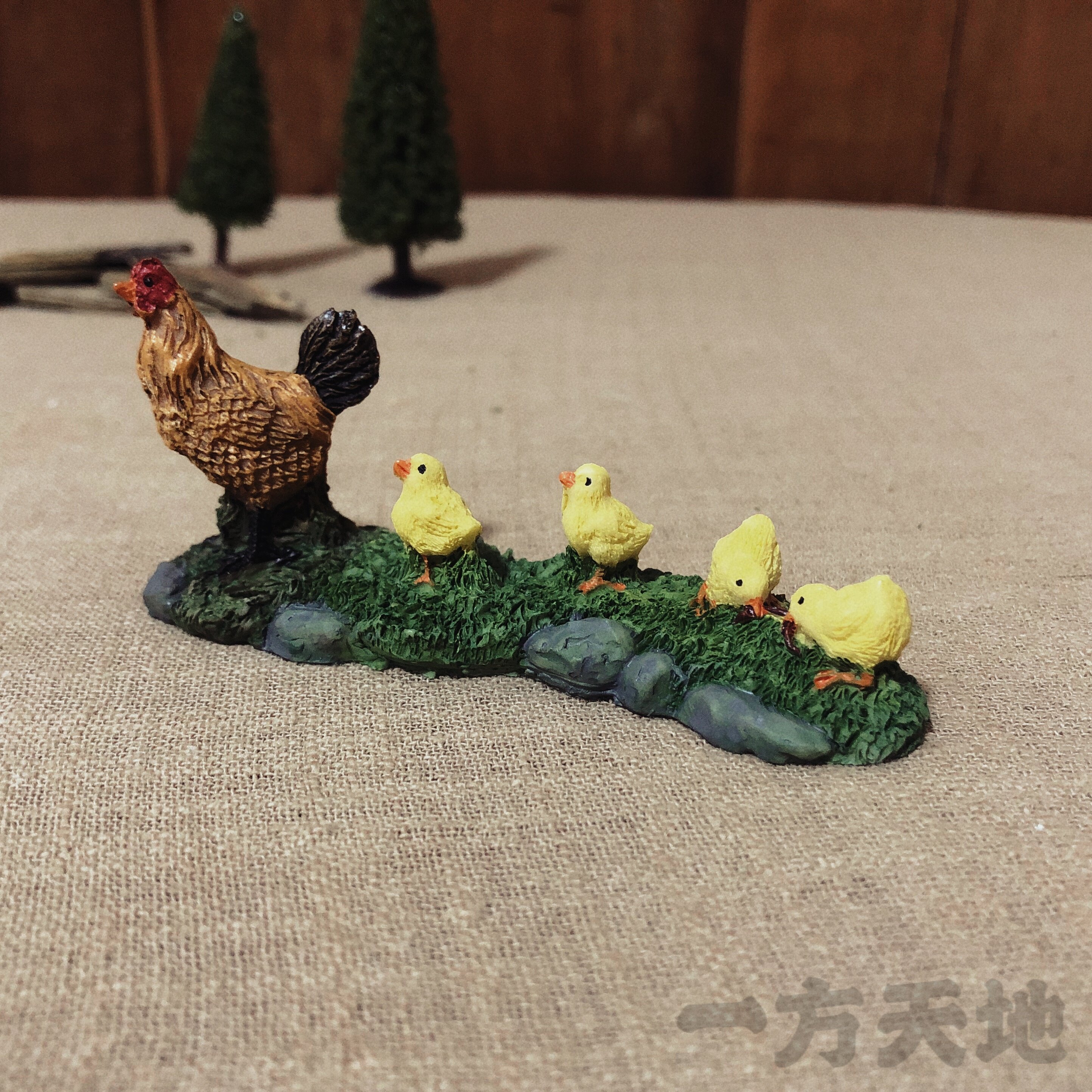 场景模型仿真微缩迷你小动物母鸡小鸡微景沙盘道具造景装饰摆件