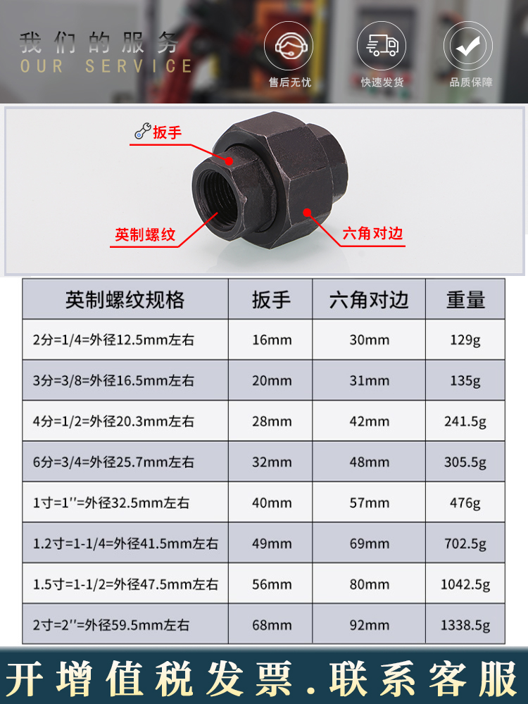 高压碳钢英制活接丝扣油任油拧油田球面硬密封活接头直内螺纹活接