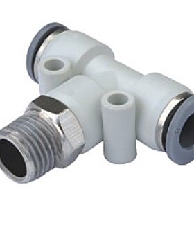 高端灰色 快插接头T型螺纹正三通DPB8-02 4-M5 6-01 10-03 12-04