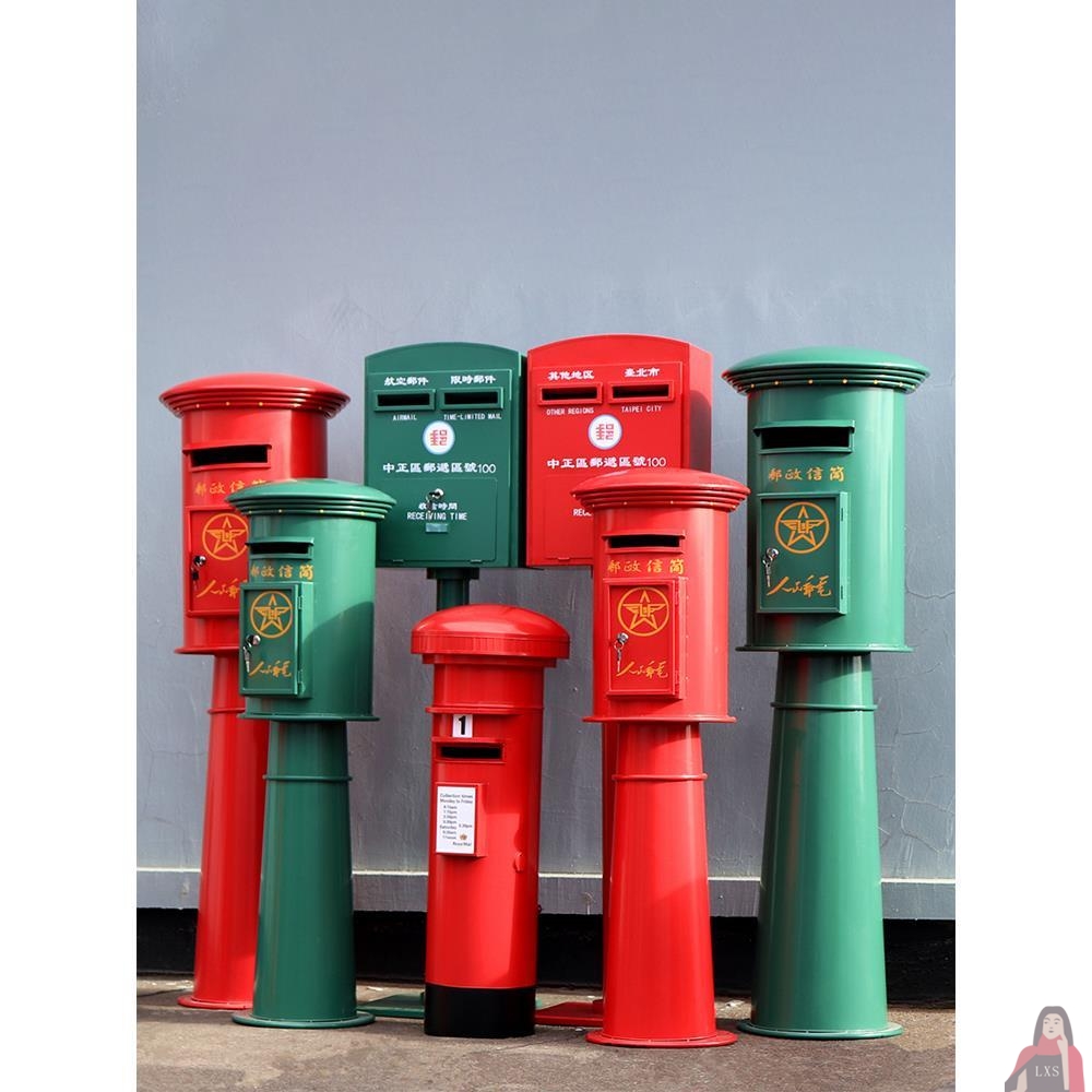定制中国邮政信箱复古邮筒加油机摆件店铺幼儿园装饰摆件店铺橱窗