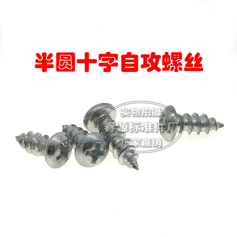 厂家直销半圆头自攻螺丝半元头十字自攻螺钉M3*8*10*16M4*8*10*30