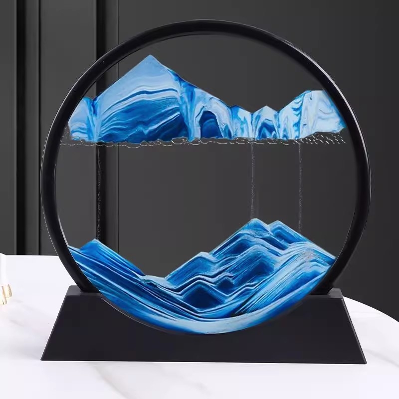 流沙画摆件客厅酒柜电视柜装饰品轻奢办公室艺术沙漏礼物落地玻璃图片