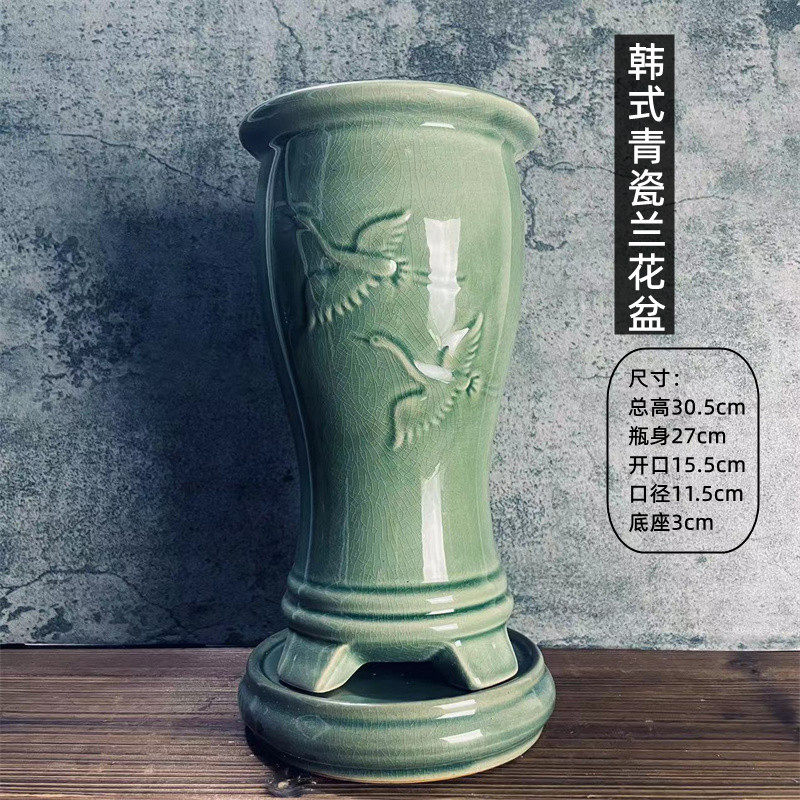 双鹤浮雕复古青瓷兰花盆韩式出口透气名贵兰花陶土花盆包邮,标准件/零部件/工业耗材,输送带/传送带,淘宝优惠券,粉丝福利购,淘宝优惠卷